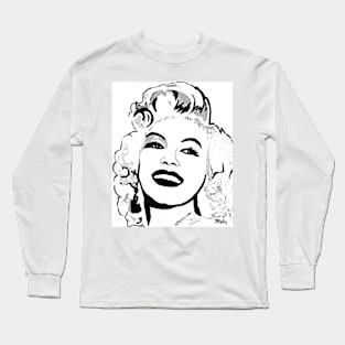 Marilyn So Beautiful In Black and White Long Sleeve T-Shirt